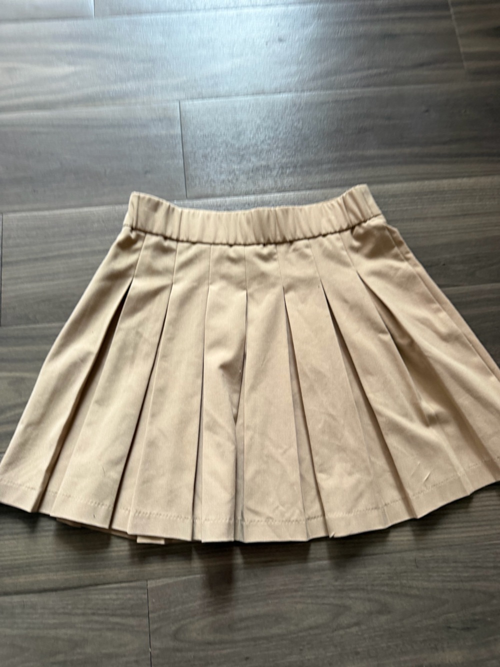 stradivarius Pleated Mini Skirt in Beige-Tan